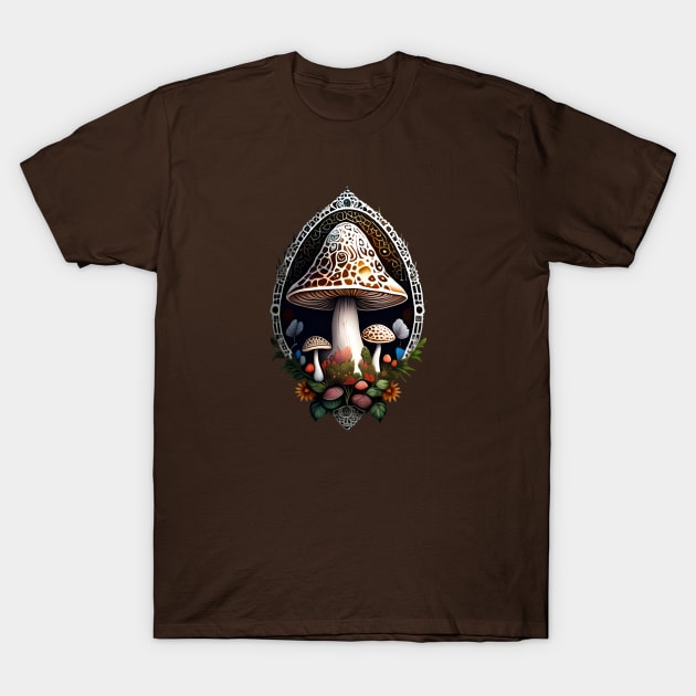 Mushroom Pendant T-Shirt by Xie